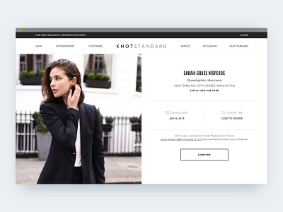 Knot Standard | Style Advisor Detail / Book a Stylist appointment booking date datepicker detail fashion knot standard product design time