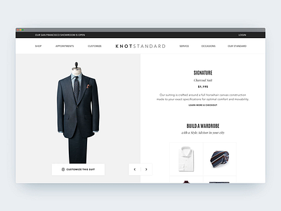 Knot Standard | Product Detail Page animation design e commerce fashion knot standard product design product detail shop ui