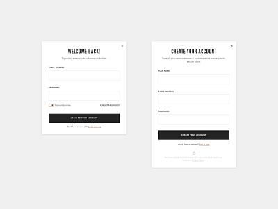 Knot Standard | Mobile Onboarding Modals e commerce knot standard login login form modal onboarding popup product design register