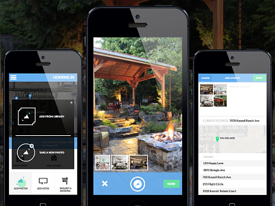 Homing In - Adding photos add flat icon icons interface ios iphone location modal photo ui vector