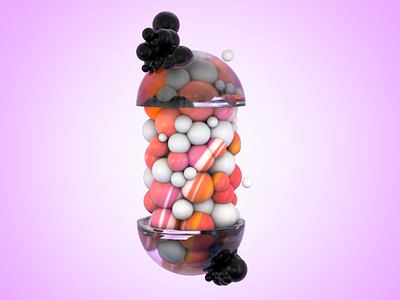 The pill of happiness 3d abstract colors concept design digital happy minimalist photoshop reality