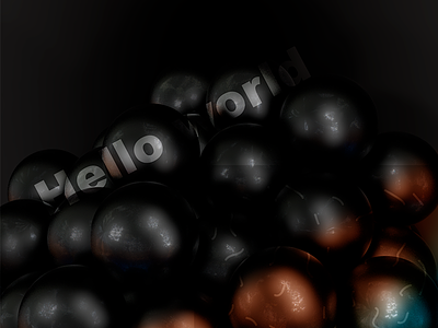 Hello World! 3d abstract black colors concept design digital illustration motion poster