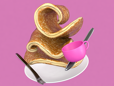 Brackfast 3d brand breakfast colors concept design designer food pink snack