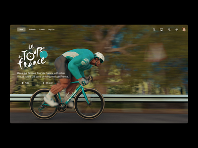 Virtual Cycling - UI Game Concept Le Tour de France concept dashboard design designer desktop game gaming training ui ux virtual workout zwift