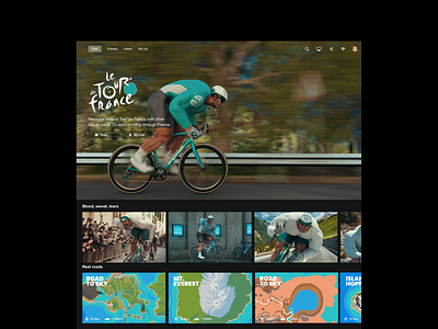 Fitness App - Cycling UI Game Concept bike cycling fitness game gaming tourdefrance training ui ux virtual website