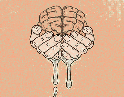 Meltdown brain illustration vector vector illustration