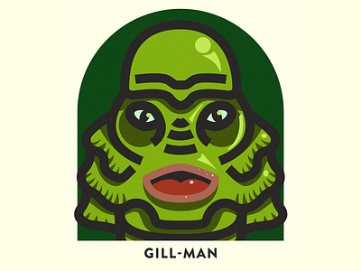 Gill-man, The Create from the Black Lagoon design halloween illustration