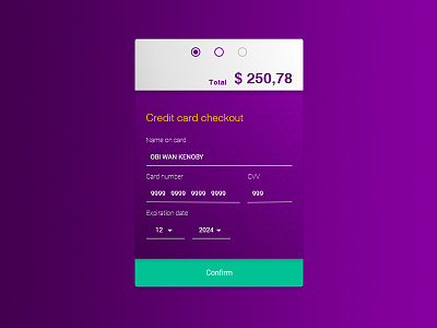 #002 DailyUI - Credit Card Checkout card challenge checkout credit daily dailyui design ui uiux