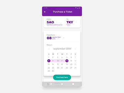 #038 DailyUI - Calendar 038 android app calendar calendar design challenge colorful daily 100 challenge dailyui design material minimal project purple ticket transparency uxresearch