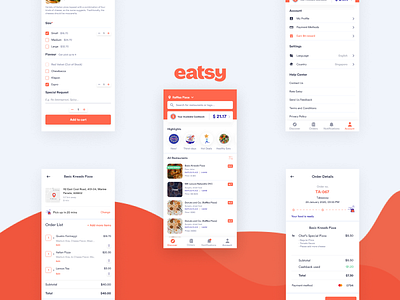 Eatsy Apps Redesign app design app ui apps delivery eat food food and drink lunch mobile order pizza takeaway ui user interface