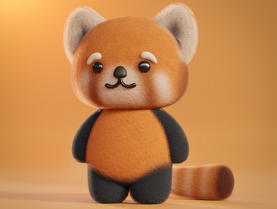 Little Red Panda 3d blender design illustration