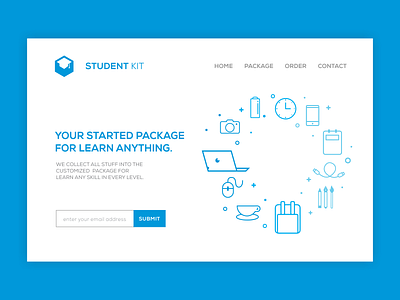student kit header page education email hero page icon illustration learn line mobile onboarding registerui student ux
