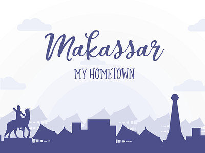 makassar my hometown city graphic house illustration makassar siluette simple traditional urban