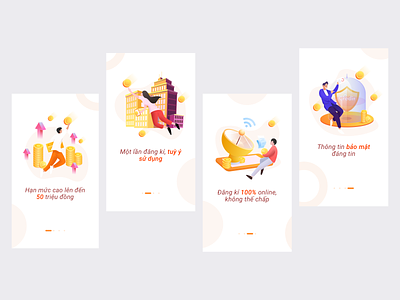 Guide pages illustration interface mobile ui