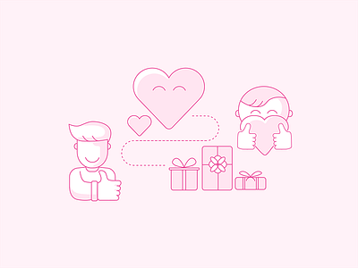 Donation icons illustration love npo pink
