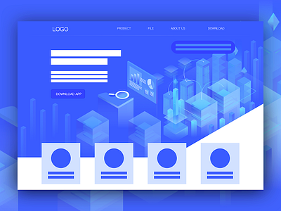 Landing Page Concept analytics followers illustration isometric marketing platform product