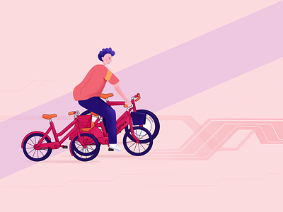Welcome to 2019 CycleHack animation bike biker branding cycel illustration