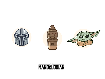 The Mandalorian from The Star Wars alien icon illustration logo mandalorian robot starwars stiker vector