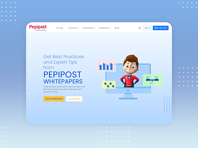 Whitepaper Page Hero Banner - Pepipost branding illustrator photoshop