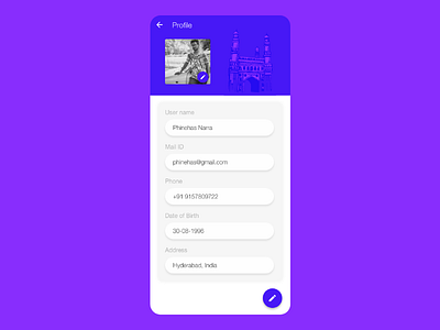 Daily UI Profile Page clean app design hyderabad