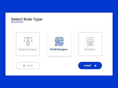 Daily UI #64 Select User Type blue clean design icons ui vector