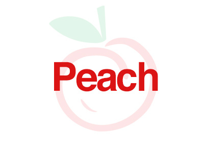 get a Peach, http://getapeach.com helvatica peach peach logo red