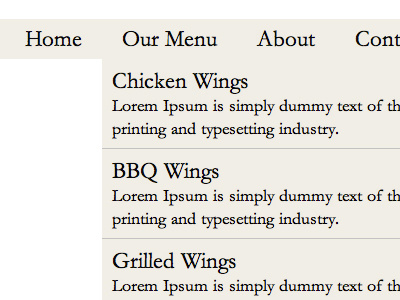 London Burger - A Design For Domestic Burger Shop chicken shop css georgia html menu times new roman