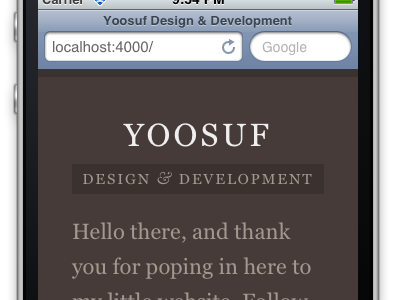 YOOSUF.ME new web presence of mine brown dark responsive web.