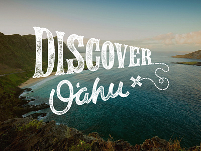 Discover Oahu hawaii island lettering oahu tourism typography vacation