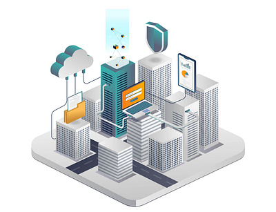 Smart city with cloud server and smartphone data security mobile