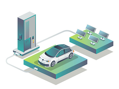 Charge the electric car from solar panels