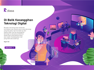 Hero illustration for teknologi information website