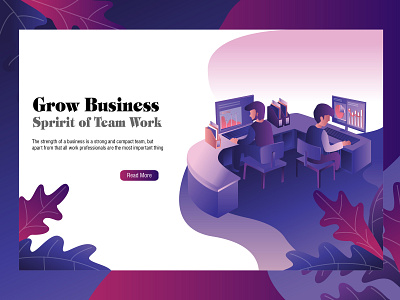 Landing Page Carakter Illustratiion Office 01 character design home page illustration landing page logo ui web design