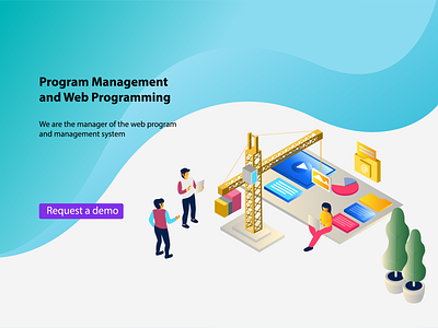 Object And Software Management Programming2 Converted 01 01 background design business character flat design home page illustrate illustration isometric landing page landscape layout management app management system modern programming software development teamwork tecnology vector web design