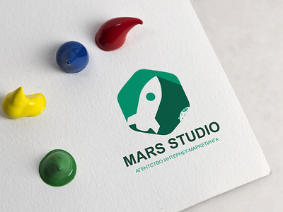 Logo "MARS STUDIO" a4 agency app branding font green icon illustration illustrator internet logo logotype marketing mars musk print studio tipografia typography vector