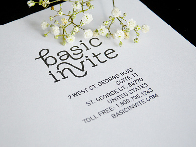 Basic Invite - rebranding. branding flowers identity letterhead logo rebranding stamp stationary type typography