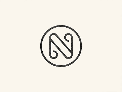 N monogram circle icon logo mark monogram monoline n