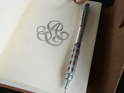 Monogram sketch - WIP handlettering lettering logo monogram pencil process sketch sketchbook typography wip