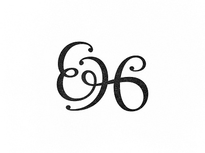 Hand lettered E/H monogram. handlettering icon lettering logo mark monogram script swirls typography