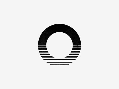 sunset 'O' brandidentity branding circle custom logo design design emblem fashion icon identity lettering logo mark monogram round logo texture typography