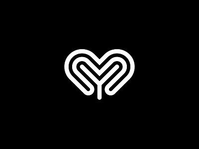Y + heart brand design brand identity branding custom logo design design fashion identity lettering logo mark minimal monogram monoline monoline logo stamp typography