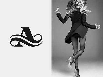 A a fashion flow icon letter logo mark monogram typography