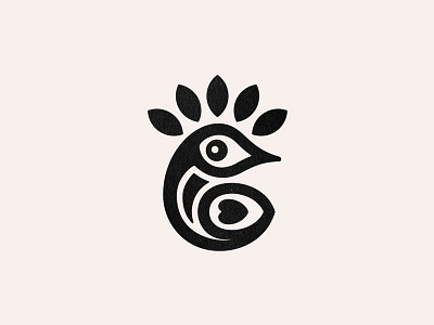 Plumage animal bird cute fashion icon logo mark peacock