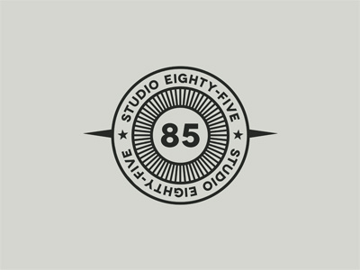 STUDIO85 #2 5 8 85 circle design emblem logo number retro round stamp star studio urban vintage