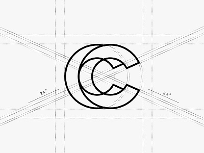 Collide Pt. 1 c grid guidelines icon letter lined lines logo mark monogram process typography