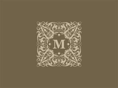 M. baroque design jewel jewels logo m monogram ornament retro serif vintage