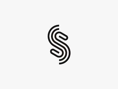 S mark lettering logo minimalistic monogram monoline s typography