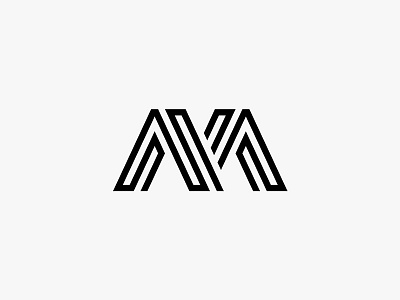 M geometric lettering logo mark minimalistic monogram monoline typography