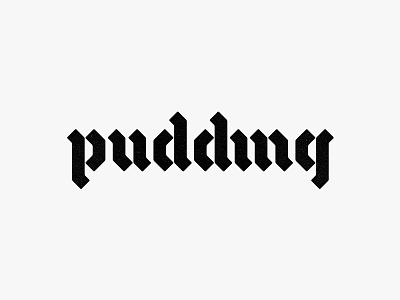 Pudding blackletter custom lettering logo logotype typography wordmark