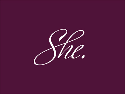 she. design fashion female feminine logo script typography wordmark